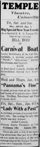 Radio Theater - Dec 30 1932 Ad (newer photo)